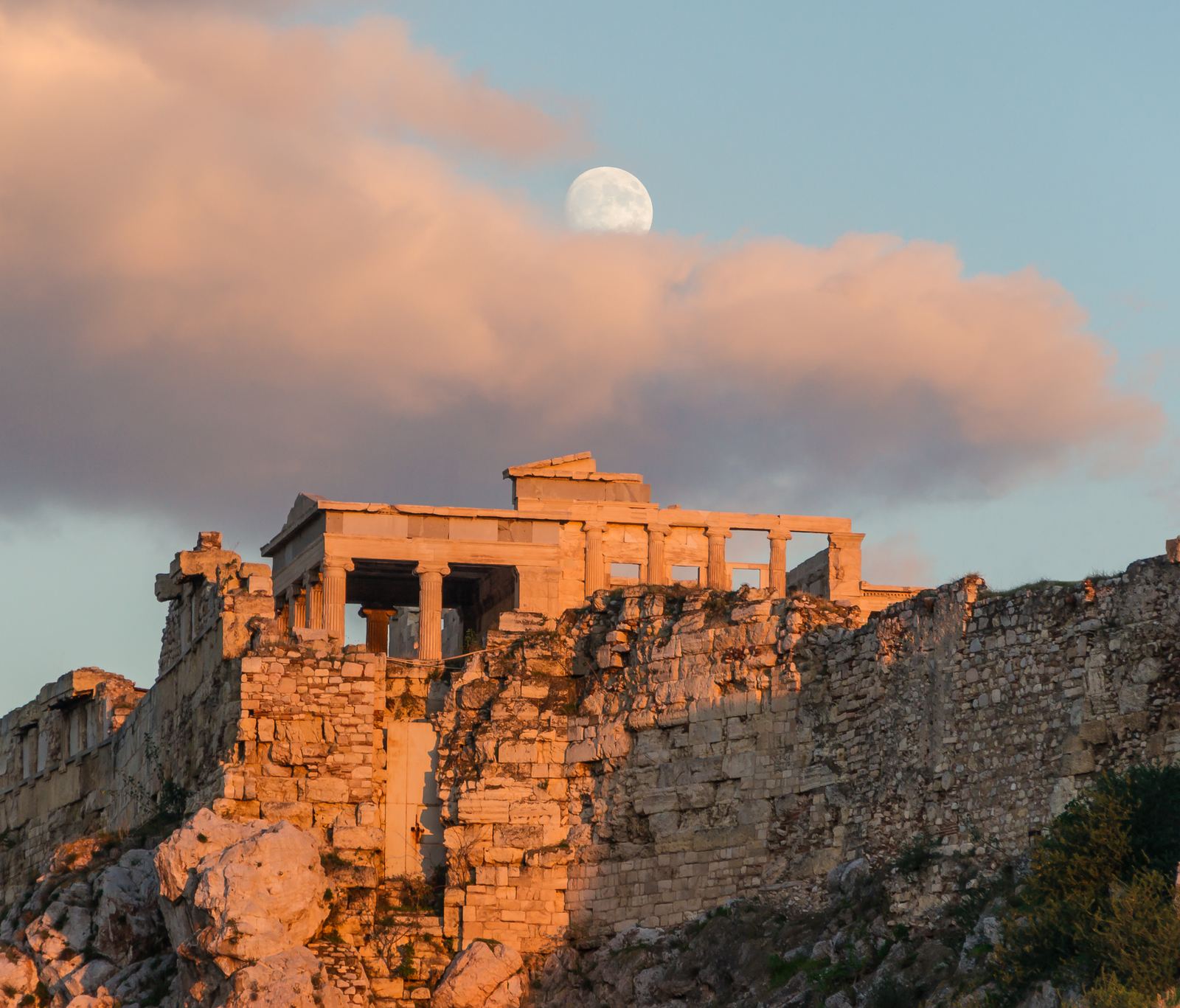 Golden hour on the Propylaea of the Acropolis