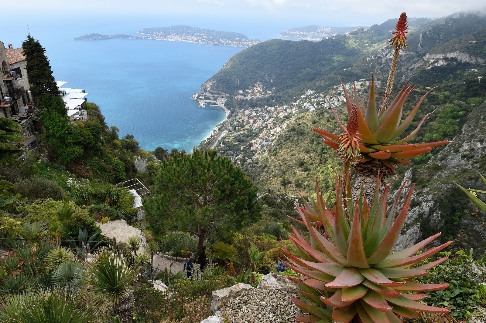 The Mediterranean coastline seen from the hilltop village of Eze